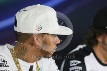 World © Octane Photographic Ltd. Thursday 26th November 2015, F1 Abu Dhabi Grand Prix, Drivers’ FIA Press Conference, Yas Marina. Mercedes AMG Petronas – Lewis Hamilton.  Digital Ref: 1471LB1D4747