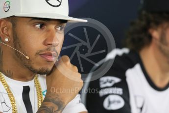 World © Octane Photographic Ltd. Thursday 26th November 2015, F1 Abu Dhabi Grand Prix, Drivers’ FIA Press Conference, Yas Marina. Mercedes AMG Petronas – Lewis Hamilton.  Digital Ref: 1471LB1D4750