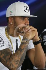 World © Octane Photographic Ltd. Thursday 26th November 2015, F1 Abu Dhabi Grand Prix, Drivers’ FIA Press Conference, Yas Marina. Mercedes AMG Petronas – Lewis Hamilton.  Digital Ref: 1471LB1D4793