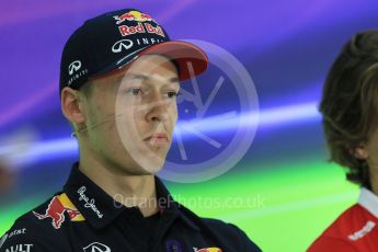 World © Octane Photographic Ltd. Thursday 26th November 2015, F1 Abu Dhabi Grand Prix, Drivers’ FIA Press Conference, Yas Marina. Infiniti Red Bull Racing – Daniil Kvyat.  Digital Ref: 1471LB1D4828