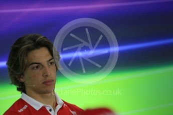 World © Octane Photographic Ltd. Thursday 26th November 2015, F1 Abu Dhabi Grand Prix, Drivers’ FIA Press Conference, Yas Marina. Lotus F1 Team – Romain Grosjean.  Digital Ref: 1471LB1D4834