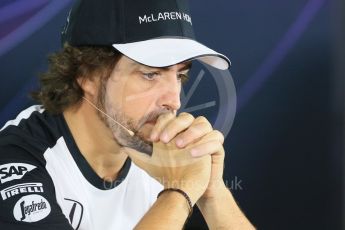 World © Octane Photographic Ltd. Thursday 26th November 2015, F1 Abu Dhabi Grand Prix, Drivers’ FIA Press Conference, Yas Marina. McLaren Honda – Fernando Alonso.  Digital Ref: 1471LB1D4850