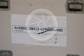 World © Octane Photographic Ltd. Thursday 26th November 2015. Mecachrome engine crates. GP2 Setup, Yas Marina, Abu Dhabi. Digital Ref. : 1474CB7D1351