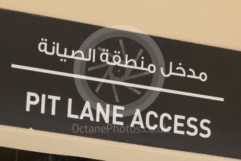 World © Octane Photographic Ltd. Thursday 26th November 2015. Pitlane entry. GP2 Setup, Yas Marina, Abu Dhabi. Digital Ref. : 1474CB7D1368