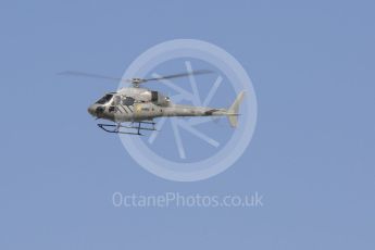World © Octane Photographic Ltd. Thursday 26th November 2015. Abu Dhabi AS-355 Helicopter DU-222 approaching the circuit. GP2 Practice, Yas Marina, Abu Dhabi. Digital Ref. : 1474CB7D1442