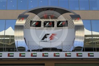 World © Octane Photographic Ltd. Formula 1 podium. Thursday 26th November 2015, F1 Abu Dhabi Grand Prix, Setup, Yas Marina. Digital Ref: 1472CB1L3862