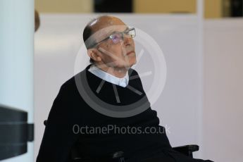 World © Octane Photographic Ltd. Williams Martini Racing - Sir Frank Williams. Thursday 26th November 2015, F1 Abu Dhabi Grand Prix, Setup, Yas Marina. Digital Ref: 1472CB1L4269