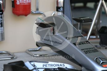 World © Octane Photographic Ltd. Mercedes AMG Petronas F1 W06 Hybrid. Thursday 26th November 2015, F1 Abu Dhabi Grand Prix, Setup, Yas Marina. Digital Ref: 1472CB1L4301
