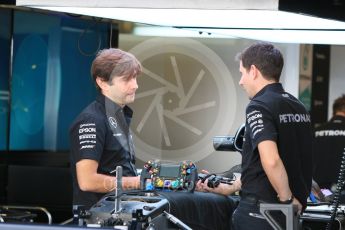 World © Octane Photographic Ltd. Mercedes AMG Petronas F1 W06 Hybrid. Thursday 26th November 2015, F1 Abu Dhabi Grand Prix, Setup, Yas Marina. Digital Ref: 1472CB7D1044