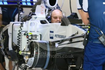 World © Octane Photographic Ltd. Williams Martini Racing FW37. Thursday 26th November 2015, F1 Abu Dhabi Grand Prix, Setup, Yas Marina. Digital Ref: 1472CB7D1063