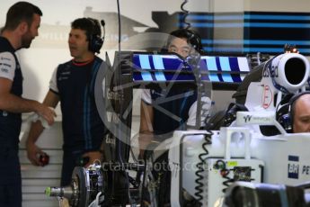 World © Octane Photographic Ltd. Williams Martini Racing FW37. Thursday 26th November 2015, F1 Abu Dhabi Grand Prix, Setup, Yas Marina. Digital Ref: 1472CB7D1064
