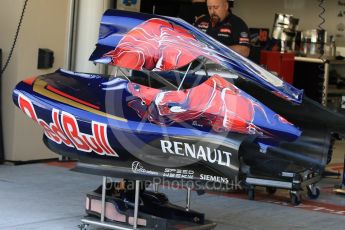 World © Octane Photographic Ltd. Scuderia Toro Rosso STR10. Thursday 26th November 2015, F1 Abu Dhabi Grand Prix, Setup, Yas Marina. Digital Ref: 1472CB7D1129