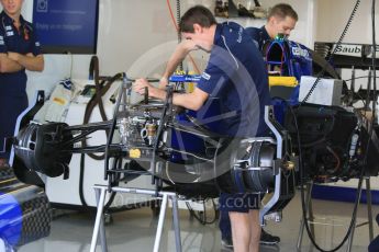 World © Octane Photographic Ltd. Sauber F1 Team C34-Ferrari. Thursday 26th November 2015, F1 Abu Dhabi Grand Prix, Setup, Yas Marina. Digital Ref: 1472CB7D1191