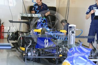 World © Octane Photographic Ltd. Sauber F1 Team C34-Ferrari. Thursday 26th November 2015, F1 Abu Dhabi Grand Prix, Setup, Yas Marina. Digital Ref: 1472CB7D1193