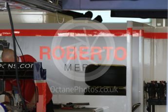 World © Octane Photographic Ltd. Manor Marussia F1 Team MR03B – Roberto Merhi. Thursday 26th November 2015, F1 Abu Dhabi Grand Prix, Setup, Yas Marina. Digital Ref: 1472CB7D1195