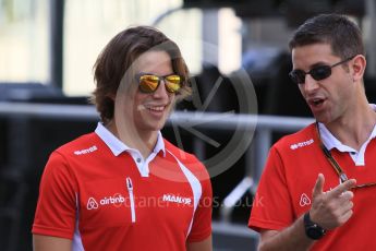 World © Octane Photographic Ltd. Manor Marussia F1 Team – Roberto Merhi. Thursday 26th November 2015, F1 Abu Dhabi Grand Prix, Setup, Yas Marina. Digital Ref: 1472CB7D1216