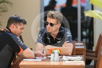 World © Octane Photographic Ltd. Sahara Force India – Nico Hulkenberg. Thursday 26th November 2015, F1 Abu Dhabi Grand Prix, Setup, Yas Marina. Digital Ref: 1472CB7D1282