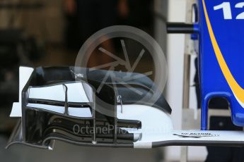 World © Octane Photographic Ltd. Sauber F1 Team C34-Ferrari. Thursday 26th November 2015, F1 Abu Dhabi Grand Prix, Setup, Yas Marina. Digital Ref: 1472LB1D4646