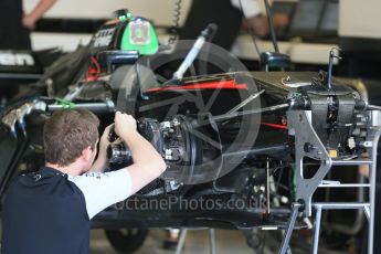 World © Octane Photographic Ltd. McLaren Honda MP4/30. Thursday 26th November 2015, F1 Abu Dhabi Grand Prix, Setup, Yas Marina. Digital Ref: 1472LB1D4651