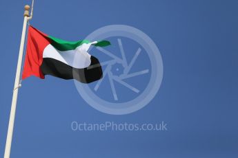 World © Octane Photographic Ltd. UAE Flag. Thursday 26th November 2015, F1 Abu Dhabi Grand Prix, Setup, Yas Marina. Digital Ref: 1472LB1D4654