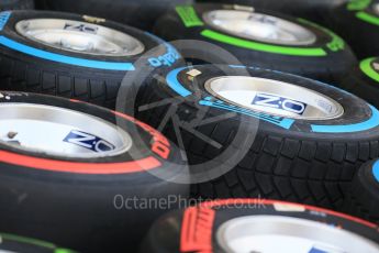 World © Octane Photographic Ltd. Tyres being prepared. Thursday 26th November 2015, F1 Abu Dhabi Grand Prix, Setup, Yas Marina. Digital Ref: 1472LB1D4667