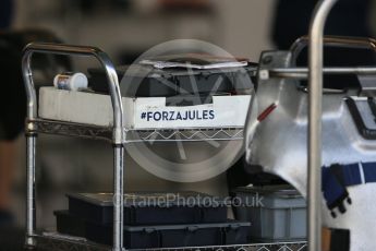 World © Octane Photographic Ltd. Williams Martini Racing FW37. Thursday 26th November 2015, F1 Abu Dhabi Grand Prix, Setup, Yas Marina. Digital Ref: 1472LB5D3743