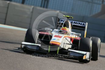 World © Octane Photographic Ltd. Friday 27th November 2015. Campos Racing – Rio Haryanto. GP2 Practice, Yas Marina, Abu Dhabi. Digital Ref. : 1476LB1D6038