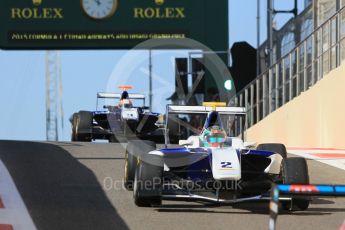 World © Octane Photographic Ltd. Friday 27th November 2015. Carlin – Adderly Fong and Mitchell Gilbert, GP3 Practice - Yas Marina, Abu Dhabi. Digital Ref. : 1475CB1L4486