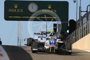 World © Octane Photographic Ltd. Friday 27th November 2015. Koiranen GP – Jimmy Eriksson and Matthew Parry. GP3 Practice - Yas Marina, Abu Dhabi. Digital Ref. : 1475CB1L4501