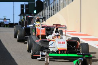 World © Octane Photographic Ltd. Friday 27th November 2015. Campos Racing – Konstantin Tereshchenko and Trident – Artur Janosz. . GP3 Practice - Yas Marina, Abu Dhabi. Digital Ref. : 1475CB1L4525