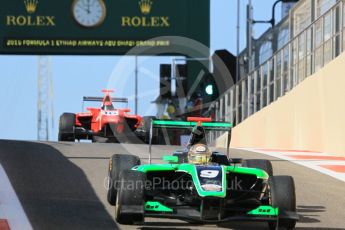 World © Octane Photographic Ltd. Friday 27th November 2015. Status Grand Prix – Sandy Stuvik and Arden International – Aleksander Bosak. GP3 Practice - Yas Marina, Abu Dhabi. Digital Ref. : 1475CB1L4544