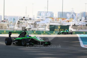 World © Octane Photographic Ltd. Friday 27th November 2015. Status Grand Prix – Seb Morris and Alex Fontana. GP3 Practice - Yas Marina, Abu Dhabi. Digital Ref. : 1475LB5D3858
