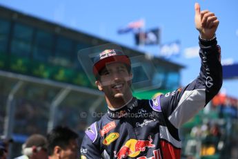 World © Octane Photographic Ltd. Infiniti Red Bull Racing RB11 – Daniel Ricciardo. Sunday 15th March 2015, F1 Australian GP Drivers’ Parade, Melbourne, Albert Park, Australia. Digital Ref: 1211LB1D8988