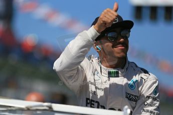 World © Octane Photographic Ltd. Mercedes AMG Petronas F1 W06 Hybrid – Lewis Hamilton. Sunday 15th March 2015, F1 Australian GP Drivers’ Parade, Melbourne, Albert Park, Australia. Digital Ref: 1211LB1D8995