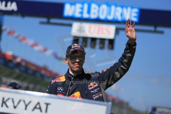 World © Octane Photographic Ltd. Infiniti Red Bull Racing RB11 – Daniil Kvyat. Sunday 15th March 2015, F1 Australian GP Drivers’ Parade, Melbourne, Albert Park, Australia. Digital Ref: 1211LB1D9019