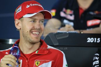 World © Octane Photographic Ltd. Scuderia Ferrari SF15-T– Sebastian Vettel FIA Drivers’ Press Conference. Thursday 12th March 2015, F1 Australian GP, Melbourne, Albert Park, Australia. Digital Ref: 1199LB1D4725