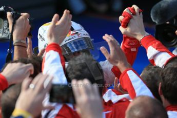 World © Octane Photographic Ltd. Scuderia Ferrari SF15-T– Sebastian Vettel. Sunday 15th March 2015, F1 Australian GP Parc Ferme, Melbourne, Albert Park, Australia. Digital Ref: 1210LB1D0061
