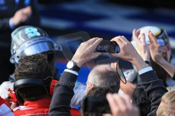World © Octane Photographic Ltd. Mercedes AMG Petronas F1 W06 Hybrid – Lewis Hamilton and Nico Rosberg. Sunday 15th March 2015, F1 Australian GP Parc Ferme, Melbourne, Albert Park, Australia. Digital Ref: 1210LB1D0099