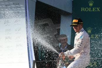 World © Octane Photographic Ltd. Mercedes AMG Petronas F1 W06 Hybrid – Lewis Hamilton (1st). Sunday 15th March 2015, F1 Australian GP Podium, Melbourne, Albert Park, Australia. Digital Ref: 1210LB1D0458