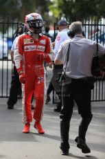 World © Octane Photographic Ltd. Scuderia Ferrari SF15-T– Kimi Raikkonen returns to the pits. Sunday 15th March 2015, F1 Australian GP Paddock, Melbourne, Albert Park, Australia. Digital Ref: 1210LB1D9933