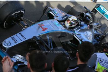 World © Octane Photographic Ltd. Mercedes AMG Petronas F1 W06 Hybrid – Lewis Hamilton. Sunday 15th March 2015, F1 Australian GP Parc Ferme, Melbourne, Albert Park, Australia. Digital Ref: 1210LB1D9956