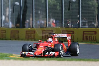 World © Octane Photographic Ltd. Scuderia Ferrari SF15-T– Sebastian Vettel. Friday 13th March 2015, F1 Australian GP Practice 1, Melbourne, Albert Park, Australia. Digital Ref: 1200LB1D5000