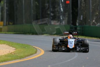 World © Octane Photographic Ltd. Sahara Force India VJM08 – Nico Hulkenberg. Friday 13th March 2015, F1 Australian GP Practice 1, Melbourne, Albert Park, Australia. Digital Ref: 1200LB1D5490