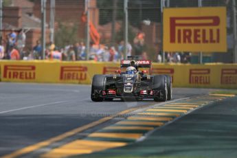 World © Octane Photographic Ltd. Lotus F1 Team E23 Hybrid – Romain Grosjean. Saturday 14th March 2015, F1 Australian GP Practice 3, Melbourne, Albert Park, Australia. Digital Ref: 1203LB1D6680