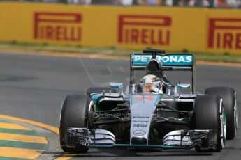 World © Octane Photographic Ltd. Mercedes AMG Petronas F1 W06 Hybrid – Lewis Hamilton. Saturday 14th March 2015, F1 Australian GP Practice 3, Melbourne, Albert Park, Australia. Digital Ref: 1203LB1D7049