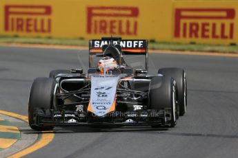 World © Octane Photographic Ltd. Sahara Force India VJM08 – Nico Hulkenberg. Saturday 14th March 2015, F1 Australian GP Practice 3, Melbourne, Albert Park, Australia. Digital Ref:1203LB1D7065