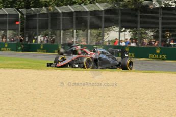 World © Octane Photographic Ltd. McLaren Honda MP4/30 – Kevin Magnussen and Jenson Button. Saturday 14th March 2015, F1 Australian GP Practice 3, Melbourne, Albert Park, Australia. Digital Ref: 1203LW1L6832