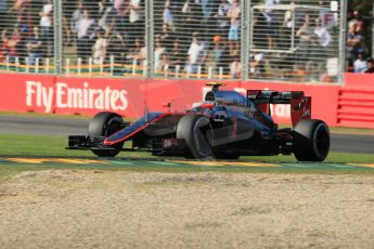World © Octane Photographic Ltd. McLaren Honda MP4/30 - Jenson Button. Friday 13th March 2015, F1 Australian GP Practice 2, Melbourne, Albert Park, Australia. Digital Ref: 1201LB1D5800