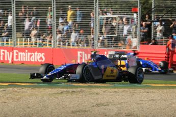 World © Octane Photographic Ltd. Sauber F1 Team C34-Ferrari – Felipe Nasr and Marcus Ericsson. Friday 13th March 2015, F1 Australian GP Practice 2, Melbourne, Albert Park, Australia. Digital Ref: 1201LB1D5901