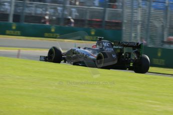 World © Octane Photographic Ltd. Sahara Force India VJM08 – Nico Hulkenberg. Friday 13th March 2015, F1 Australian GP Practice 2, Melbourne, Albert Park, Australia. Digital Ref: 1201LB1D5927